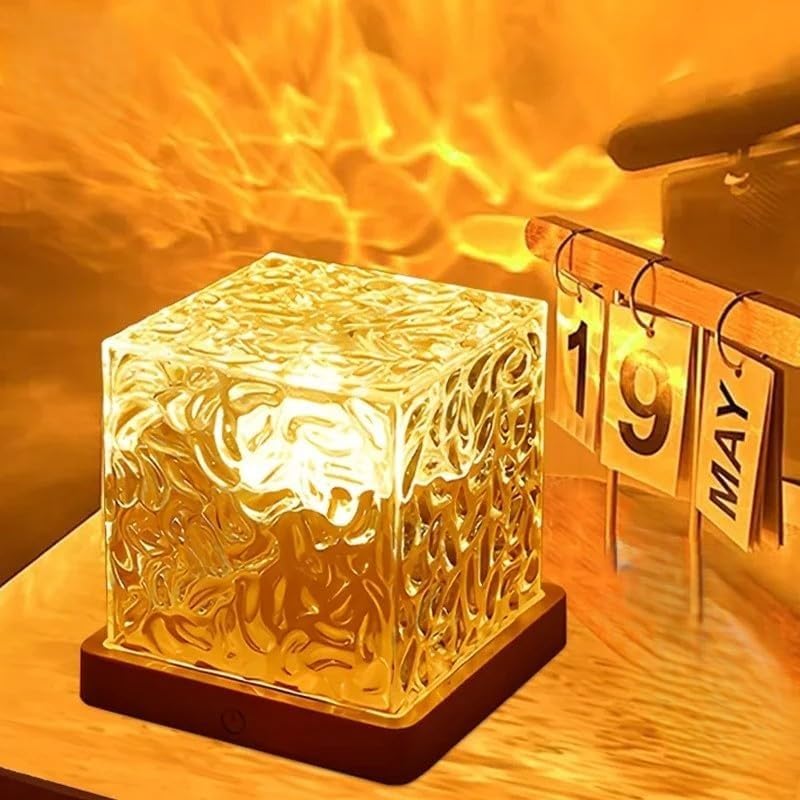 Aurora Wave Light Cube – LED Crystal Night Lamp