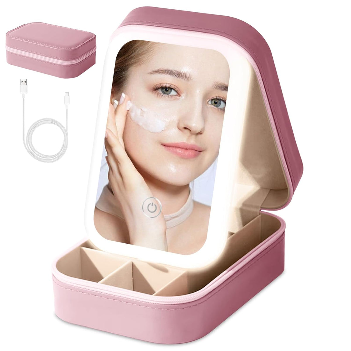 Makeup Bag with LED Mirror