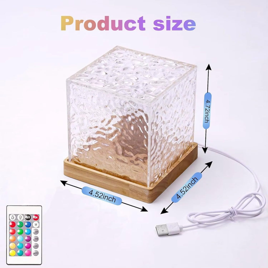 Aurora Wave Light Cube – LED Crystal Night Lamp