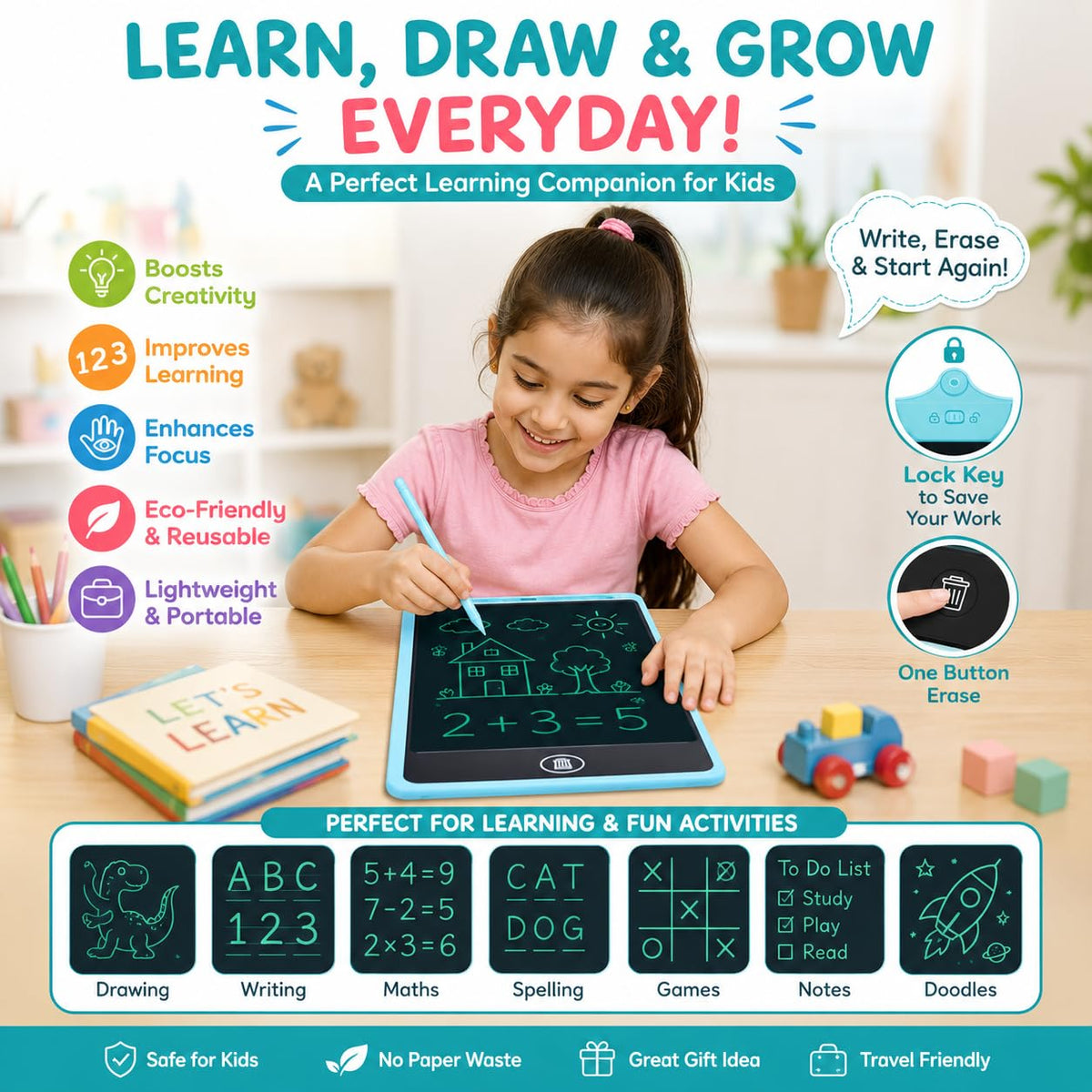 Kids Light-Up Writing Tablet ✨