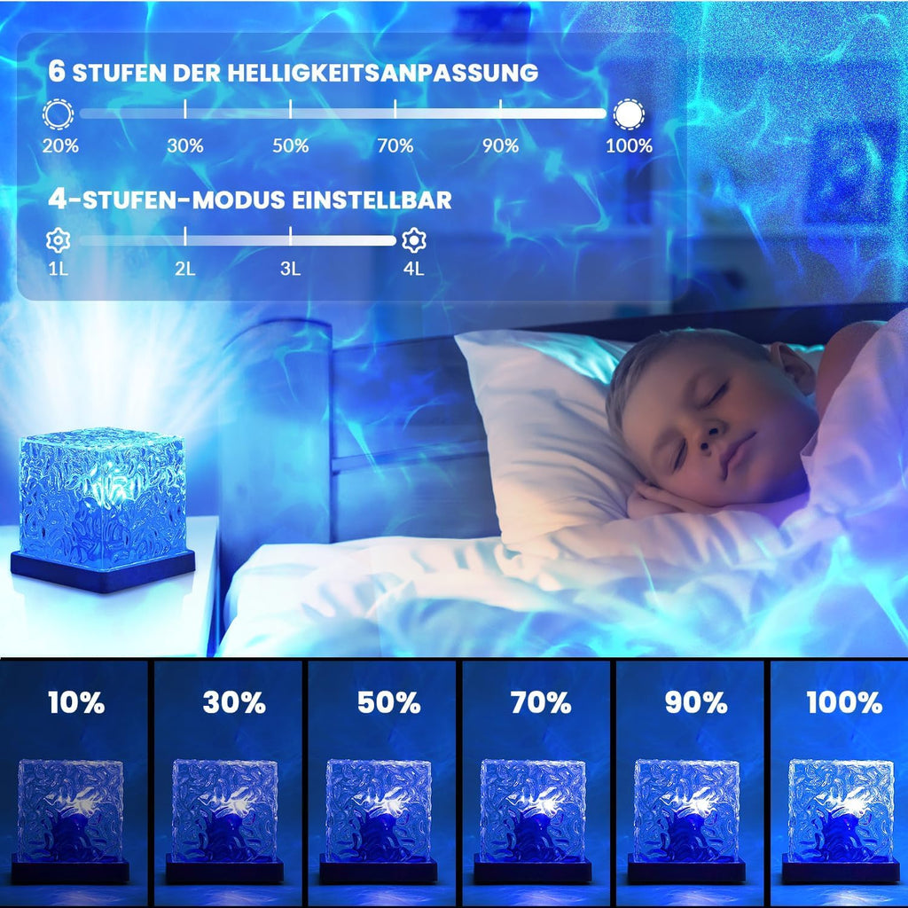 Aurora Wave Light Cube – LED Crystal Night Lamp